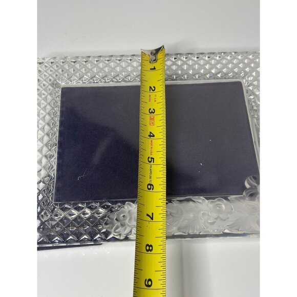 VTG 3D Clear Glass Floral Picture Frame 7.5"x9.5" Blue Felt Back Home Decor - Picture 7 of 8